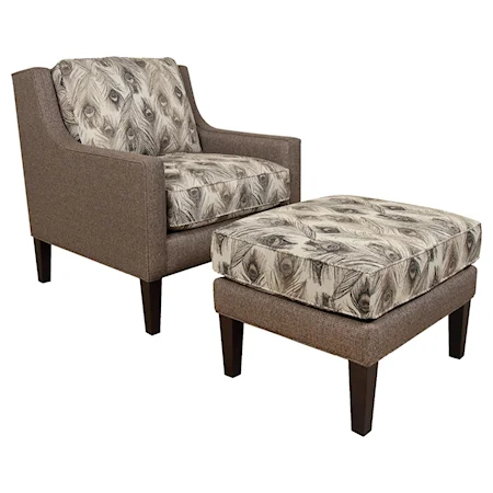 Chair and Ottoman with Rectangle Shape
